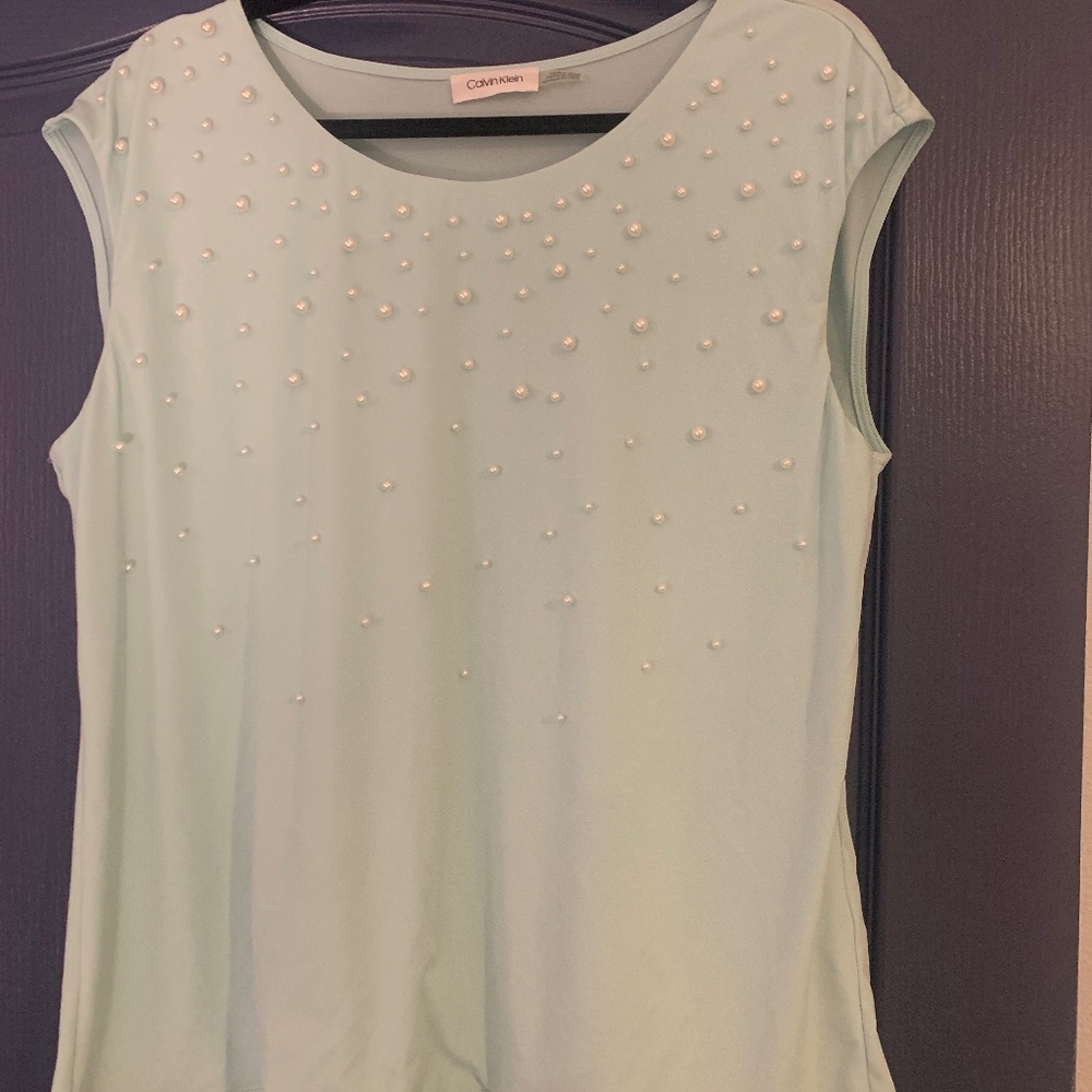 Calvin Klein pearl blouse